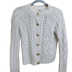 J. Crew Women's Ivory Cable Knit Cardigan